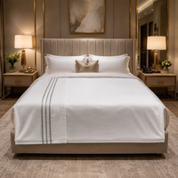 Parure de draps classiques en satin 100 % coton 600 fils/cm² 1,5-1,8 kg Polyester Blanc Luxe Doux Respirant Qualité Hôtelière pour Maison et Hôtel
