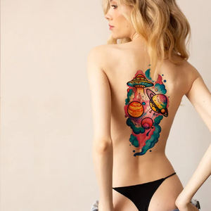 สติกเกอร์สักลายชั่วคราวลายเสือหมาป่าหัวกะโหลกโครงกระดูกราชาสัตว์ดีไซน์เซ็กซี่สีขาวแบบกระดาษกันน้ำ - Product Image 2