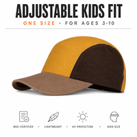 Casquette de baseball 5 panneaux pour enfants, style camper, color block, réglable, pour garçons et filles, protection solaire, prix usine, vente en gros, fournisseur OEM, BSCI
