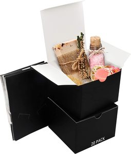 Custom logo Kraft Paper Festival Gift Wrapping Boxes Soap Jewelry Candy Weeding Party Favors Gift Packaging Boxes - Black