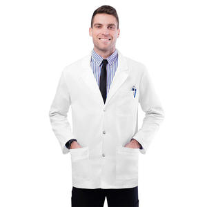 Bata de laboratorio frontal a presión antiestática personalizada para hombre, batas de hospital transpirables resistentes al calor para médicos y pacientes - Product Image 1