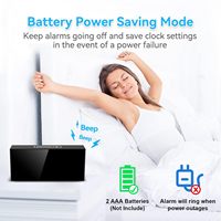YIZHI USB-Aufladung Digitaler LED-Desktop-Wecker mit Bettschüttler-Vibrator-Schlummer funktion für schwere Schläfer