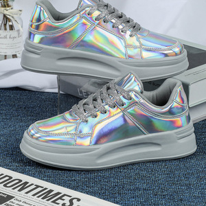 Chaussures décontractées pour femmes les plus vendues, grandes tailles, semelle épaisse, chaussures de marche tendance, chaussures or et argent, semelle épaisse - Product Image 2