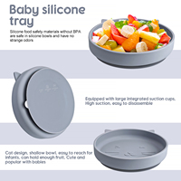 Assiette en silicone sans Bpa à aspiration non toxique en forme d'animal de chat en vente en gros