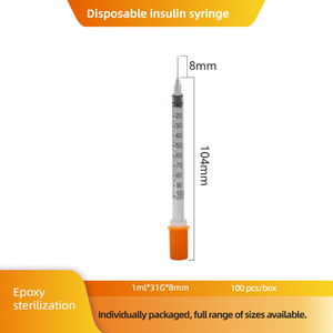 Jeringa de Seguridad Desechable con Aguja de 0.5ml y 1ml, Pistola de Inyección Animal de Calibre 29 y 1/2 Pulgada para Uso Veterinario - Product Image 5