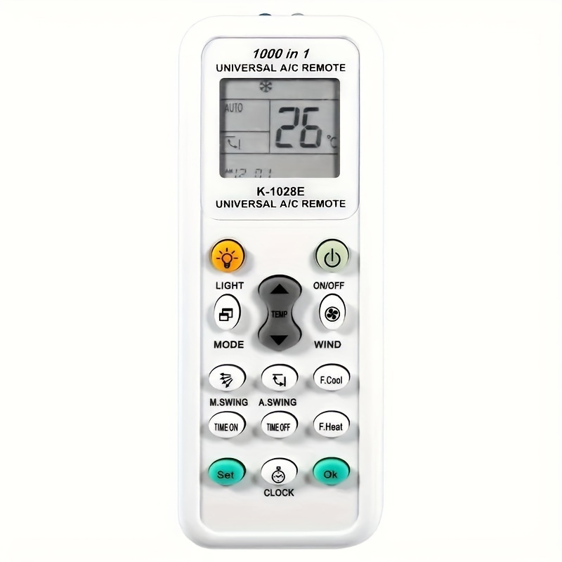 Universal A/C <strong>Remote</strong> Control, 1000-in-1 Replacement for Most <strong>AC</strong> Units, Infrared, Easy <strong>Code</strong> <strong>Setup</strong>, Batteries Not Included