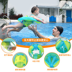 Bouée de bain gonflable épaissie Swimbobo avec siège de sécurité pour bébé, idéale pour piscine et parc aquatique - Product Image 1