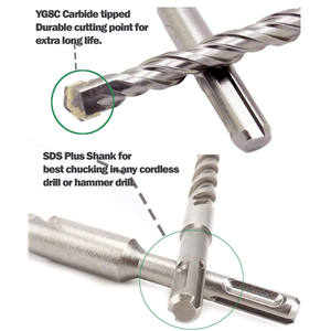 6*160mm <span class=keywords><strong>S4</strong></span> sáo SDS cộng với trung tâm khoan bit với phun cát kết thúc cho bê tông đá gạch tường khoan - Product Image 3
