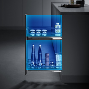 Kitchen Cabinet Spice <b>Basket</b> Pull Out Drawer <b>Rectangle</b> Iron Chrome Plating <b>Storage</b> Organizer For Kitchen Use - Product Image 1