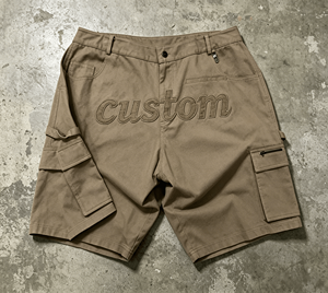 Shorts cargo pour homme personnalisés, logo brodé, taille mi-haute, respirant, en toile, style bermuda, vêtements décontractés - Product Image 3