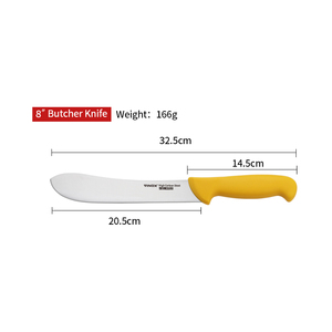 Cuchillo profesional rojo verde amarillo <span class=keywords><strong>para</strong></span> desollar Hoja de acero inoxidable de 8 pulgadas Cuchillo de carnicero Mango de PP - Product Image 5