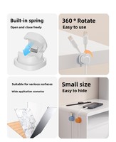 Clip de câble 360° réglable, support de cordon sous le bureau, organisation des câbles, gestion des câbles, organisateur de câbles pour mur et table