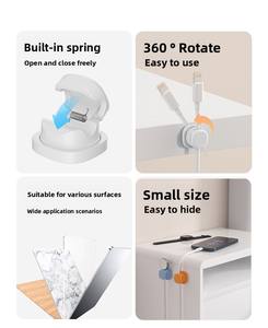 Clip para Cables, Soporte Ajustable de 360 Grados para Organizar Cables Debajo del Escritorio, Organizador de Cables para Pared y Mesa - Product Image 6