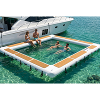 Plataforma Flotante Inflable Comercial Personalizada con Red para Yates, Mar, Lago y Piscina