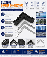 Connecteur d'angle de fenêtre en aluminium, joint en plastique, supports renforcés, clé intégrée en acier pour profilés aluminium