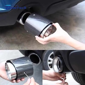 ปลายท่อไอเสียคาร์บอนไฟเบอร์ FlowTech สำหรับ MINI Cooper S แบบปลายเดี่ยว ท่อเก็บเสียงสแตนเลส สำหรับตกแต่งรถยนต์ - Product Image 2