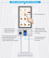 Kiosque de paiement en libre-service pour la restauration rapide, écran tactile de 27 pouces, distributeur de billets de cinéma avec fonction SDK
