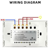 Interruptor de Pared Inteligente Multi-Gang ZigBee WiFi, Panel Táctil de Vidrio Templado, Control Remoto por Aplicación Tuya