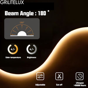 ไฟแถบ LED แบบ COB DC12V 24V 608 หลอด/เมตร ปรับความสว่างได้ แถบไฟ LED แบบเส้นตรง 2700K ถึง 6000K ปรับเปลี่ยนสีได้ สำหรับตกแต่งตู้และห้อง - Product Image 5