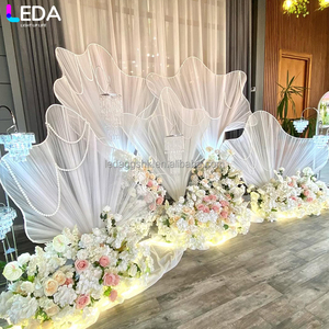 LEDA Suministros para Decoración de Eventos y Bodas, Directo de Fábrica, Fondo Floral de Gasa Grande de Metal Blanco para Instalación - Product Image 2