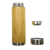 Tasse à thé isotherme réutilisable en bambou écologique, avec isolation sous vide en acier inoxydable, personnalisable avec logo gravé au laser, durable