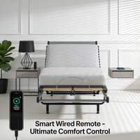 Cadre de lit en métal intelligent multifonction ultra-silencieux réglable avec relevage de la tête/du pied Chambre Hôtel Villa Appartement Certifié CE 3 ans