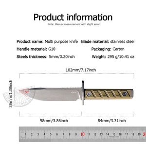 Cuchillo Táctico Personalizable ZT 0006 de Acero Inoxidable de Alta Calidad, Hoja Fija con Punta Caída y Borde Recto, G10, para Uso Industrial y DIY - Product Image 6