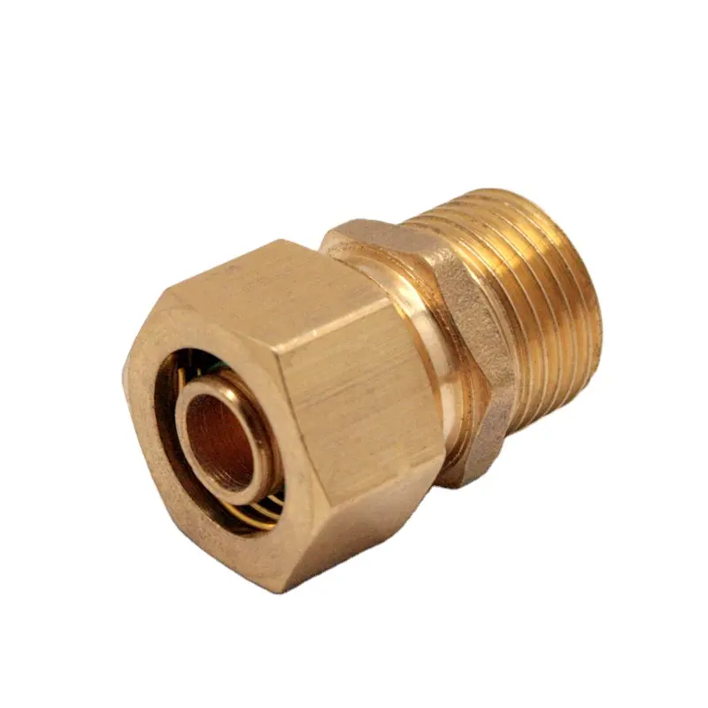 Mnpt conector de tubulação de bronze, de 1/2 polegadas, acessórios de encanamento de bronze, mamilo de compressão