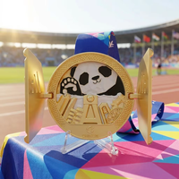 Médailles de sport en métal personnalisées avec logo 3D, ouverture latérale, pour volley-ball, natation, gymnastique, marathon, course, avec ruban