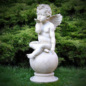 Sculptures d'anges chérubins blancs d'intérieur en pierre chinoise, figurines d'anges pour bébés garçons, <span class=keywords><strong>pas</strong></span> chères - Product Image 6
