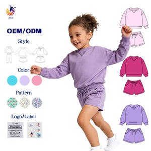 Nouveautés Boutique : Ensemble Sweat-shirt et Short Couleur Unie, Manches Longues Personnalisées en Coton French Terry pour Garçons – Tenues d'Automne - Product Image 1