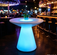 Table de cocktail haute CAIQI à LED RGB lumineuse, étanche et rechargeable, design moderne, pour usage commercial, hôtels et sous-sols