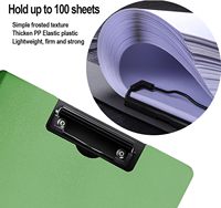 Carpeta Portapapeles Plegable A4 Verde Morandi de PP con Doble Clip Metálico y Portaplumas, Cubierta de Archivo Plegable 360 Grados para el Trabajo