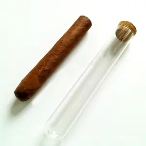 Transparent and brown cigar moisturizing test tube opaque cork glass test tube