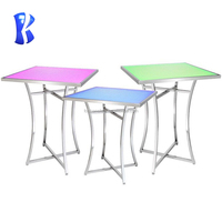 Vente en gros de buffets mobiles en or pour événements Tables de cocktail Table de buffet portable avec miroir pliable pour hôtel