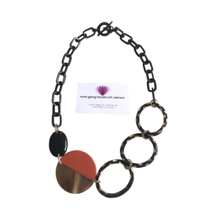 สร้อยคอเขาวัวธรรมชาติปรับแต่งได้ พร้อมเพชรและไข่มุก สายเชือกแบบเป็นมิตรต่อสิ่งแวดล้อม สำหรับผู้หญิง - Product Image 4