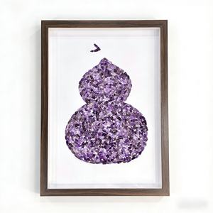 Peinture murale artisanale en cristal d'améthyste naturelle concassée, Feng Shui <span class=keywords><strong>Wu</strong></span> <span class=keywords><strong>Lou</strong></span>, pierre de guérison, décoration intérieure, cadeau spirituel 45cm - Product Image 1