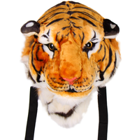 Sac à dos en peluche tête de tigre personnalisé, sac à dos scolaire en peluche pas cher pour adolescent