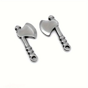 Amuletos en Forma de Hacha de Doble Cara con Recubrimiento PVD de Acero Inoxidable |   Accesorios de Joyería de Inspiración Vikinga para Hacer Collares y Pulseras - Product Image 3