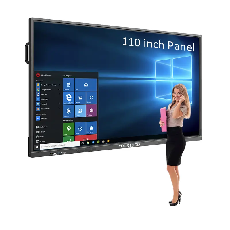 Papan interaktif untuk sekolah 55 65 75 86 98 110 inci papan interaktif pintar papan putih 75 Android Windows papan interaktif