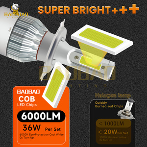 Baobao Lighting BB151 Ampoules LED Super Lumineuses 36W 3800LM 6000K H4 Kits d'ampoules <span class=keywords><strong>de</strong></span> phares LED C6 pour voiture - Product Image 3