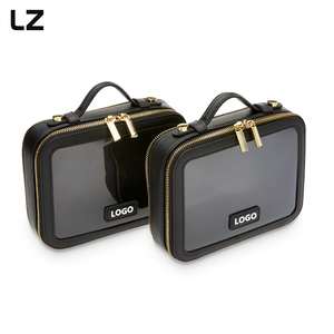 LZ grande capacità personalizzabile doppio strato di pelle custodia per il trucco portatile da viaggio Organizer cerniera impermeabile borsa cosmetica <span class=keywords><strong>Trousse</strong></span> - Product Image 1