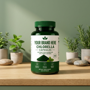 Cápsulas de Chlorella Premium, 60 Cápsulas Vegetales, Suplemento Herbal de Algas Verdes Naturales Puras, Tabletas de Chlorella Orgánica, 60 Unidades - Product Image 1