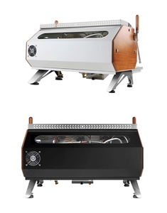 Machine à expresso électrique commerciale à double tête avec pompe semi-automatique programmable pour la mousse de lait, idéale pour les hôtels et usage privé - Product Image 4