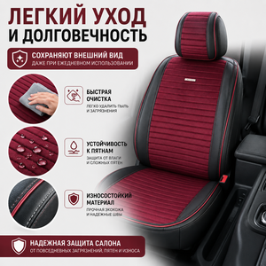 Housses de siège auto universelles de luxe en cuir PU et velours Marcan Monacoo, ensemble complet pour 5 sièges, intérieur auto - Product Image 4