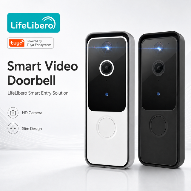 Outdoor 2MP Smart WiFi Video Doorbell Camera Tuya Smart Life APP Battery Powered 2 Way Audio Intercom Home Security Doorbell