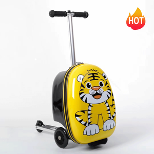 2025 nouvelle vente chaude <span class=keywords><strong>Scooter</strong></span> dur bagages abs pc roues pliantes pour chariot bagages enfants sacs de voyage valise boîte 21 pouces - Product Image 1