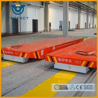 Chariot de transfert électrique sur rail à contact coulissant avec alimentation par barre omnibus pour installations industrielles