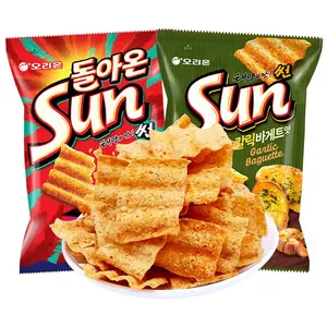 Kore güneş mısır 80g dalga çıtır Tortilla cips şişirilmiş gıda egzotik aperatif mısır cips kutu ambalaj