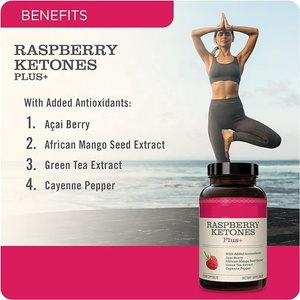 Complément alimentaire OEM Raspberry Ketones Plus+ avec antioxydants ajoutés : baies d'açai, extrait de graines de vinaigre de cidre de pomme - Product Image 2